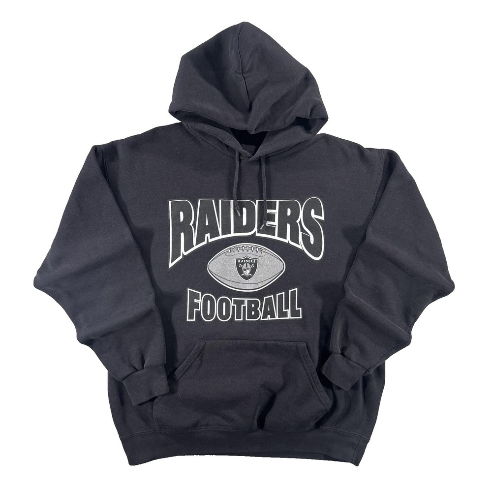 Raiders Sweatshirt Mens Medium Black NFL Football Pullover Hoodie Fleece NFL